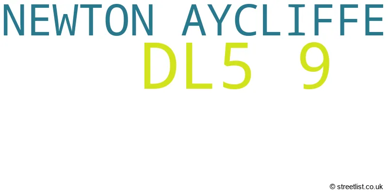 A word cloud for the DL5 9 postcode